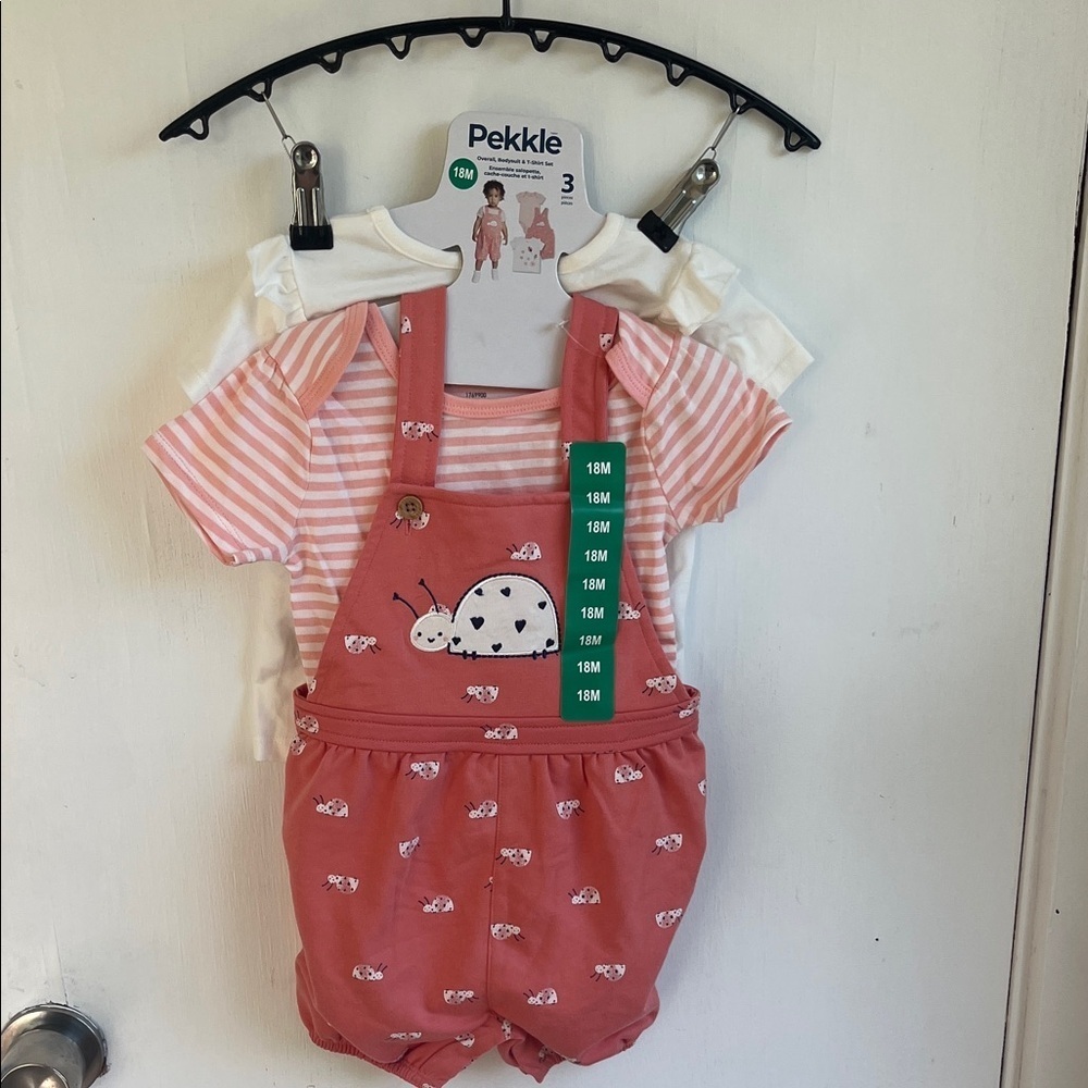 Pekkle Pink Kids Matching Set size 18 months